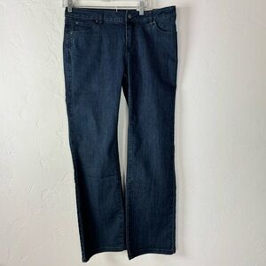 Prana Jeans Denim Jada Indigo Dark Blue Wash Solid Organic Cotton Knit‎ Stretch
